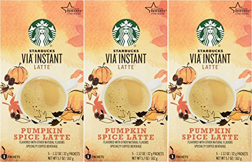 Starbucks VIA® Ready Brew Pumpkin Spice Latte 15 Servings (3 Pack/Boxes) 5 Packets Each Box