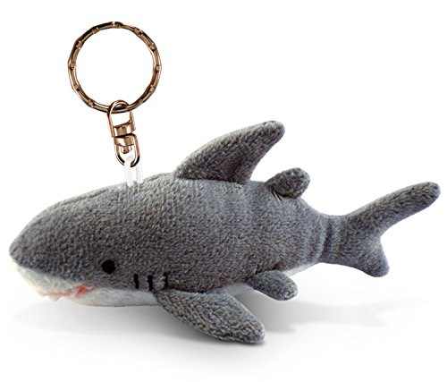 Shark Keychain Fluffy Plush Stuffed Clip Toy - Cute Ocean Animal Miniature Plush Sea Creature Chain - Soft Small Shark Sea Life Animal On Chain - 4.5 Inch Shark Toy For Kids And Adult - Item 5828