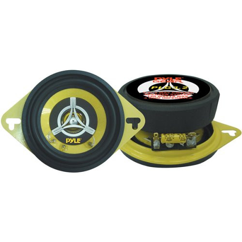 Car Two Way Speaker System - Pro 3.5 Inch 120 Watt 4 Ohm Mid Tweeter Component Audio Sound Speakers For Car Stereo w/ 20 Oz Magnet Structure, 1.65 Mount Depth Fits Standard OEM - Pyle PLG3.2 (Pair)