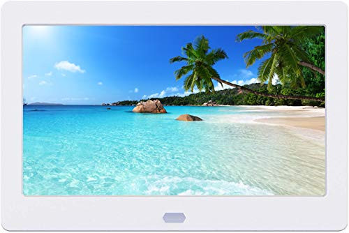 Atatat Digital Photo Frame with IPS Screen - 1280x800 Digital Picture Frame with 1080P Video, Music, Photo, Remote Control, Auto Rotate, Calendar, Time, Support USB and SD Card (7 Inch White)