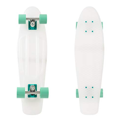 Retrospec Quip Skateboard 22.5" Classic Retro Plastic Cruiser Complete Skateboard with Abec 7 bearings and PU wheels