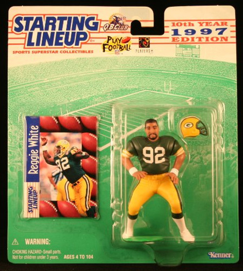 Starting Lineup Reggie White / Green Bay Packers 1997 NFL Action Figure & Exclusive NFL Collector Trading Card Starting Lineup Reggie White / Green Bay Packers 1997 NFL Action Figure & Exclusive NFL Collector Trading Card