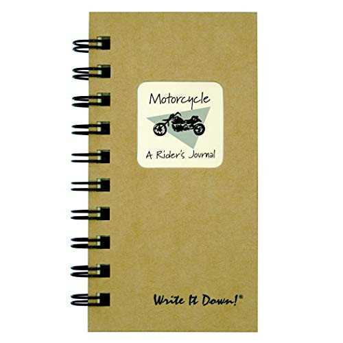Journals Unlimited "Write it Down!" Series Guided Journal, Motorcycle, A Rider's Journal, Mini-Size 3x5.5, with a Kraft Hard Cover, Made of Recycled Materials