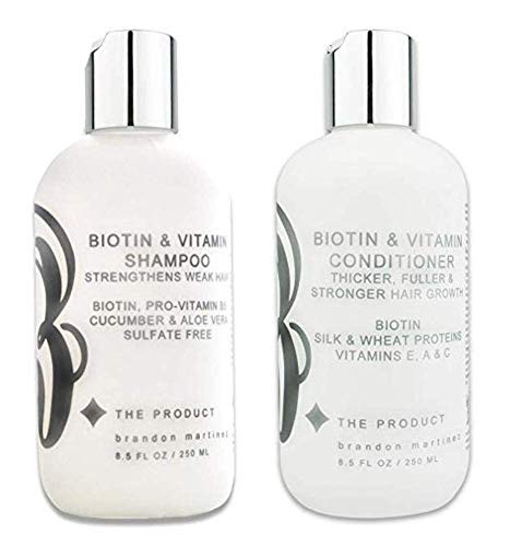 Biotin Vitamin Shampoo & Conditioner Set For Hair Growth (High Potency) With Aloe Vera & Cucumber-B THE PRODUCT (8.5oz)