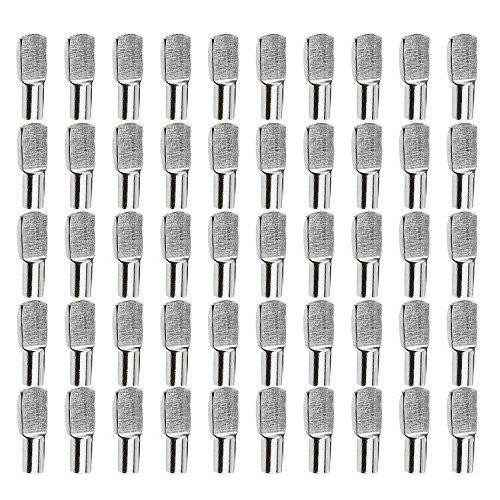 5mm Shelf Pins, Spoon Shape Cabinet Furniture Shelf Support Pegs Nickel Plated, 50 Pcs