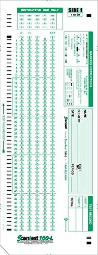 SCANTEST 100-L, 882 Lovas Compatible Testing Forms (50 Sheet Pack)