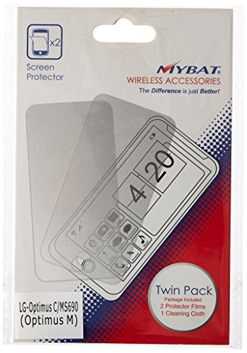 MYBAT LGMS690LCDSCPRTW LCD Screen Protector for LG Optimus M MS690 - Retail Packaging - Twin Pack