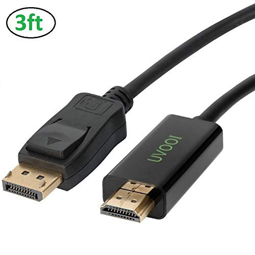 DisplayPort to HDMI HDTV Cable 3 feet, Display Port DP to HDMI Cable Male to Male Adapter 1080P Support Video and Audio - Gold-Plated