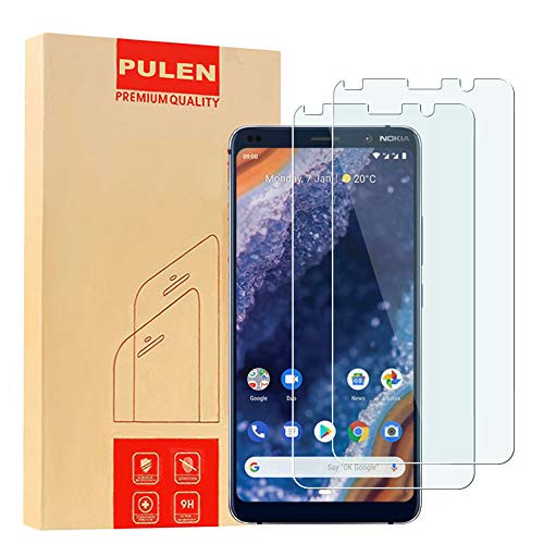 [2-Pack] Pulen for Nokia 9 Pureview Screen Protector,HD Clear Bubble Free Anti-Scratch 9H Hardness Tempered Glass for Nokia 9 Pureview,5.99'' 2019