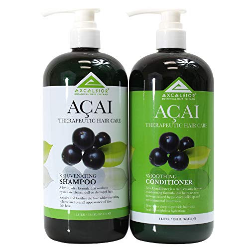 Excelsior Therapeutic Hair Care Acai Strengthening Shampoo 33.8 ounce and Conditioner 33.8 ounce (2-Piece Set)