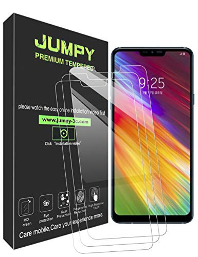[3-Pack] JUMPY for LG Q9 / G7 / G7 Plus Screen Protector, 9H Hardness Premium Tempered Glass with Lifetime Replacement Warranty.