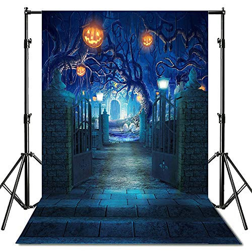 Halloween Theme Photography Backdrop 5x7ft Pumpkin Halloween Decorations Decor Backdrop for Photography Horrible Party Children Adult Decoration Photography Photo Booth Prop