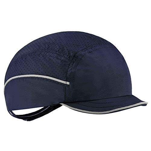 Ergodyne Skullerz 8955 Lightweight Bump Cap, Baseball Hat Style, Breathable Head Protection, Micro Brim, Navy