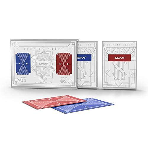 SLOWPLAY 100% Plastic Playing Cards, 2-Deck Poker Card Set, Jumbo Index, Superior Flexibility and Durability, Waterproof & Washable, Professional Playing Cards for Texas Holdem Poker SLOWPLAY 100% Plastic Playing Cards, 2-Deck Poker Card Set, Jumbo Index, Superior Flexibility and Durability, Waterproof & Washable, Professional Playing Cards for Texas Holdem Poker