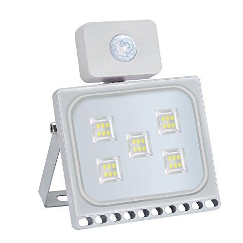 Led Motion Sensor Flood Light Outdoor, Sararoom 30W 2700LM Daylight White Exterior Sensor Security Light With Sensitive PIR IP65 Waterproof Wall Fixture Lamps Floodlight for Garage Yard Warehouse Path
