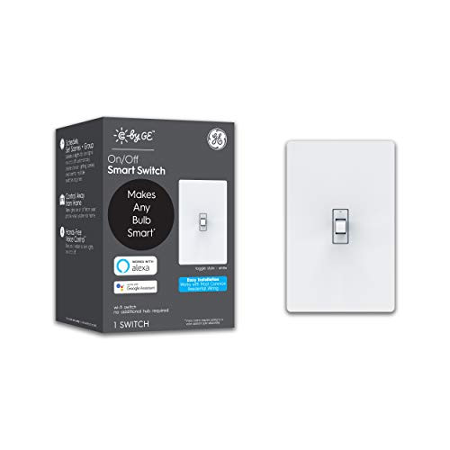 C by GE On/Off 3-Wire Smart Switch - Works with Alexa + Google Home Without Hub, Toggle Style Smart Switch, Single-Pole/3-Way Replacement, White