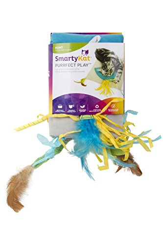 SmartyKat Purrfect Play Cat Toy Activity Mat with Catnip, Feathers and Crinkle Sounds