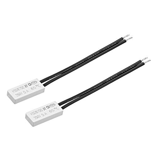 uxcell KSD9700 Thermostat, 65? Normally Open Temperature Switch, N.O 5A Thermal Switch Bimetal Temperature Controller 2pcs