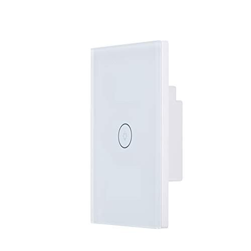 Light Switch WiFi Smart Light Switch Touch Switch Compatible with Alexa Echo and Google Home APP Remote Control and Timing Function with Tempered Glass Touch Screen