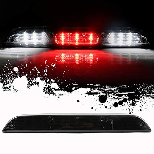 LUJUNTEC Replacement fit for 15-17 Ford F-150 (Black+Smoke) LED Smoke Lens High Mount LED 3rd Tail Brake/Cargo Light