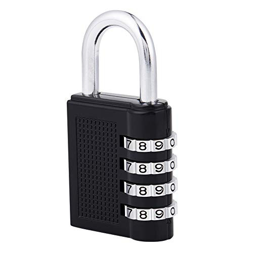 ZHEGE Combination Lock, 4 Digit Combination Padlock for School, Gym, Locker, Fence, Toolbox, Hasp Storage (Black)