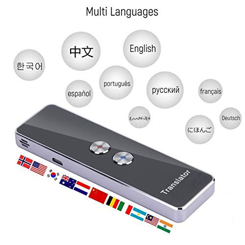Translator Device Smart Voice Translator 2.4G Smart Bluetooth Pocket Translator Real Time Speech Multilingual Translator Support 40 Languages for Learning Travel Business Shopping