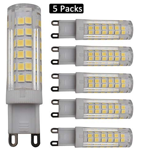 JCKing (Pack of 5) 7W G9 Energy Saving Bulb Lamp 75 SMD 2835 LEDs, AC 100-130V Natural White 4000-4200K 480LM,60W Halogen Bulbs Equivalent LED G9 Spotlight Lamp
