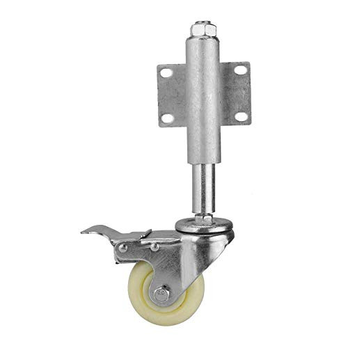 3" Nylon Metal Gate Wheel Heavy Duty Flat Free Spring Loaded Swivel Caster with Brake 220lbs Load Capacity