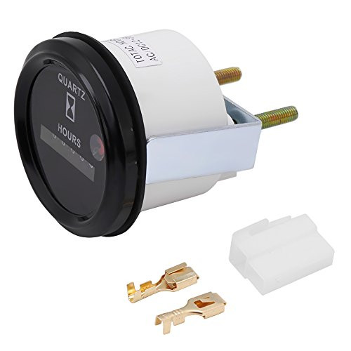 AC/DC 12-36V 6 Round Quartz Hour Meter Digit Accurate Gauge Tester for Boat Car Truck Engine