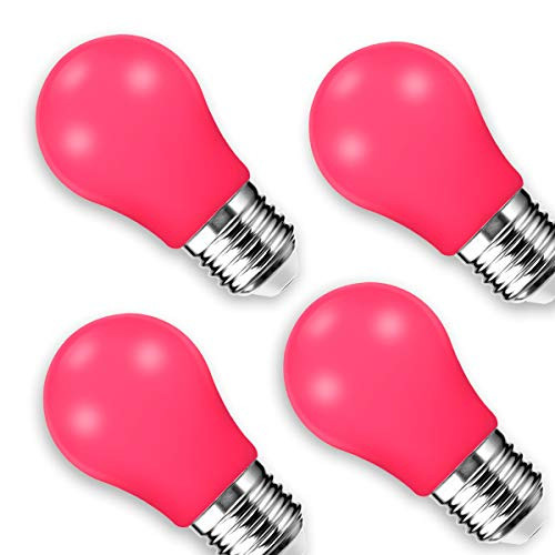 Smartinliving A15 Light Bulbs, 20W Equivalent LED Bulb, E26 Medium Base (Pink, A15 20W Equivalent)