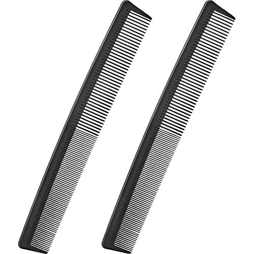 2 Pack Barber Comb Black Carbon Fiber Cutting Comb Fine Tooth Hair Comb Hairdressing Styling Comb for Hair Salon or Home Supplies