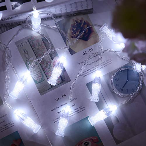 HYAL LUZ Battery Operated String Lights, 13.2ft 20 LED Crystal Ball String Lights with 3 Modes Decorative Indoor Bottle Fairy Lights for Home, Bedroom, Patio, Christmas, Party, Wedding (Cold White)