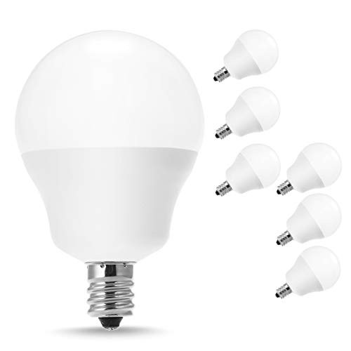 JandCase Candelabra LED Light Bulb, G14 Dimmable Bulb, 5W(40W Equivalent), 450LM, 3000K Warm White, Tiny Decor Bulb for Ceiling Fan, Vanity Mirror, E12 Base, 6 Pack