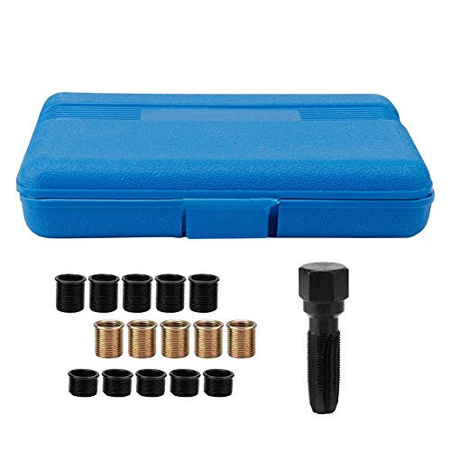 Spark Plug Repair Kit, 16Pcs Spark Plug Tap Thread Repair Tools M14 X 1.25 Rethreading Kit with Portable Case