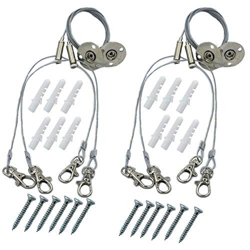 4 Pcs 3ft Lights Suspention Cable with Adjustable Fastener Swivel Clasps per Rope Load 17 lbs for Aquarium Lights LED Panel Lighting