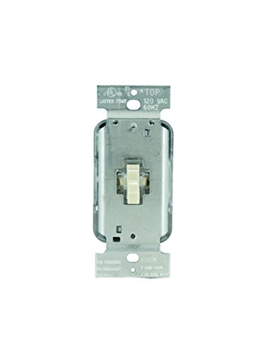 Legrand - Pass & Seymour T600LIV Lighted Toggle Dimmer Switch, 600-watt Single Pole Dimmer, Easy Install, Ivory