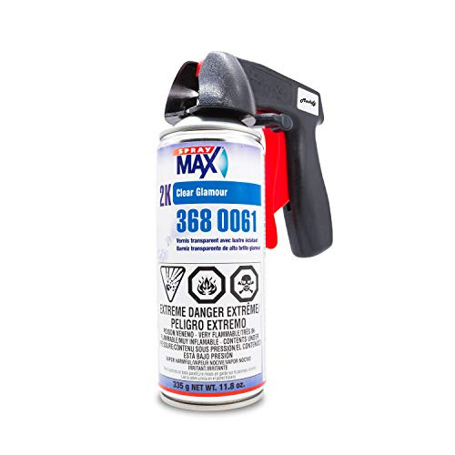 Moshify Spraymax 2K Clear Coat Spray Can - High Gloss Clear Coat for Repair and New Paint Jobs - Diverse Applications - Professional Results - Bundled Spray Can Trigger