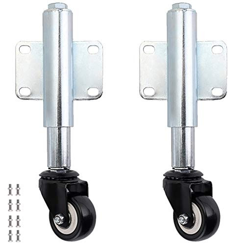 Skelang 2" Spring Loaded Gate Caster, Retractable 2-1/2" Swivel Gate Caster Wheel for Garden Wooden Gate, Yard Fence, Load Capacity 110 Lbs, Pack of 2