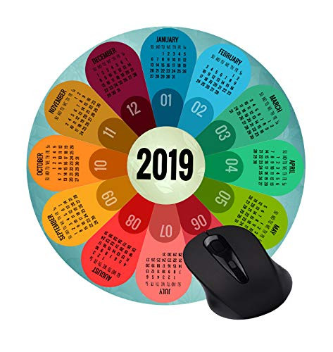 Petal Background Mouse Pad 2019 Calendar Round Mouse Pad Game Non-Slip Mouse Pad Computer Mouse Pad