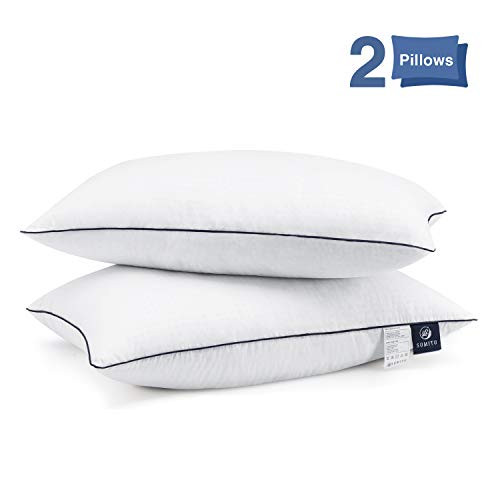 Bed Pillows for Sleeping 2 Pack, Hypoallergenic Pillow for Side and Back Sleeper, Hotel Collection Gel Pillows, Down Alternative Cooling Pillow with Soft Premium Plush Fiber Fill, Standard Size