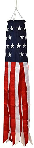 Sheerlund Products Stars and Stripes Windsock 48 in with Embroidered Stars