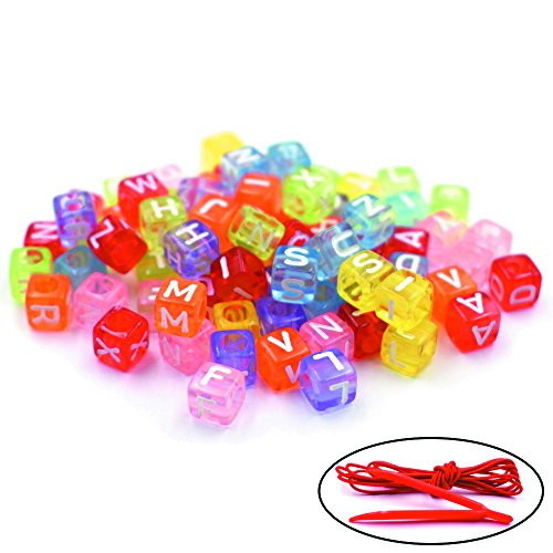 HZOnline Acrylic Alphabet Beads Letter, Translucent Multicolor Alphabet Letter A-Z Cube Loose Plastic Beads for DIY Bracelets, Necklaces, Key Chains and Kids Jewelry (1000PCS 6X6mm) HZOnline Acrylic Alphabet Beads Letter, Translucent Multicolor Alphabet Letter A-Z Cube Loose Plastic Beads for DIY Bracelets, Necklaces, Key Chains and Kids Jewelry (1000PCS 6X6mm)