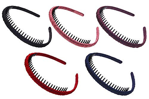 STHUAHE Woman 5PCs Multicolor Protection Resin Teeth Comb Hair Hoop Hairband Headband Hair Accessories by Beauty hair (5 Color) STHUAHE Woman 5PCs Multicolor Protection Resin Teeth Comb Hair Hoop Hairband Headband Hair Accessories by Beauty hair (5 Color)