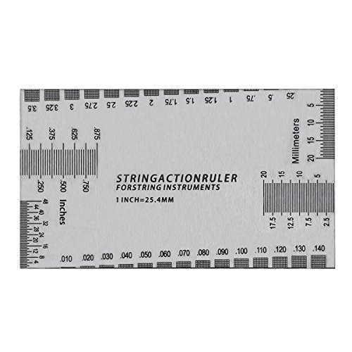 Simtyso Guitar String Action Ruler Gauge Tool Measuring Kit for Electric Bass and Acoustic Guitar