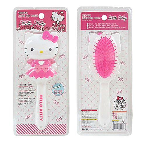 Sanrio Hello Kitty Pretty Hair Brush Comb : Kitty in Pink Dress with Bow