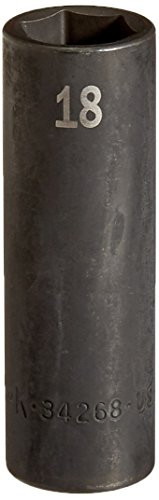 SK Hand Tool 34268 1/2-Inch Drive Deep Impact Socket, 18mm