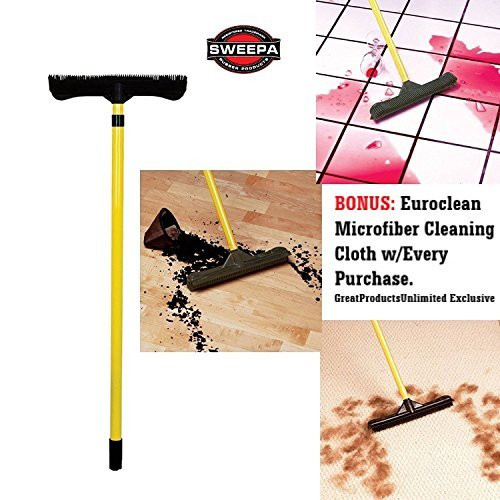 GreatProductsUnlimited Sweepa Rubber Broom. Dutch Rubber Broom. Rubber Bristle Broom. (51" Pole w/Head-12)