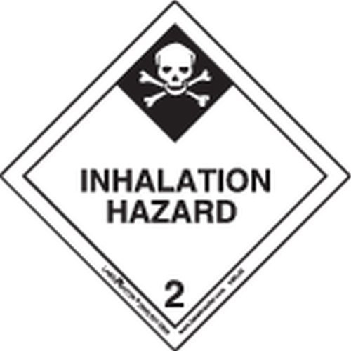 Labelmaster HMSL280 Inhalation Hazard Worded Label, PVC-Free Film, Hazmat, 4" x 4" (Pack of 500)