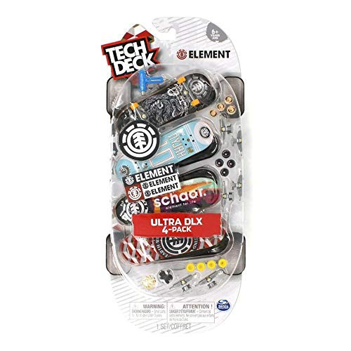 TECH DECK Ultra DLX 4 Pack 96mm Fingerboards - Element 20th Anniversary Special Edition