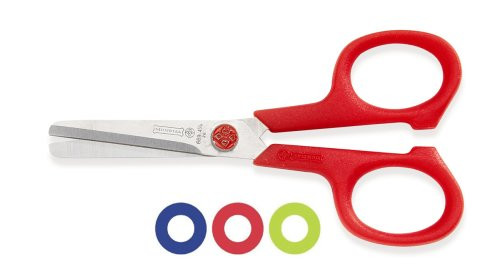 Mundial 669-KM Dot Kids 4-1/4-Inch Blunt-Tip True-Left-Hand School Scissors, Colors May Vary